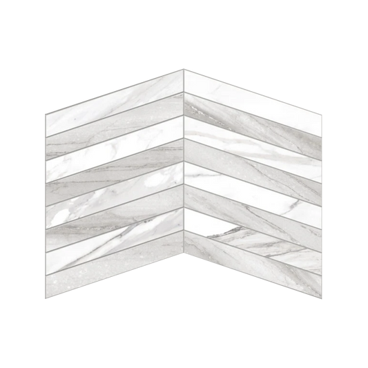 Shapes 10x14" - 8mm Matte Porcelain Chevron Mesh Mosaic Tile