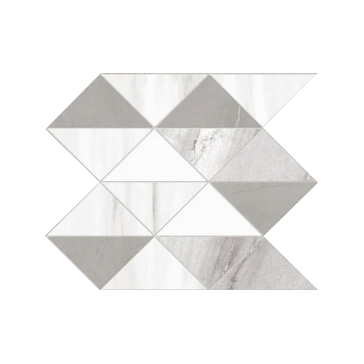 Shapes 11x13" - 8mm Matte Porcelain Palace Triangle Mesh Mosaic Tile