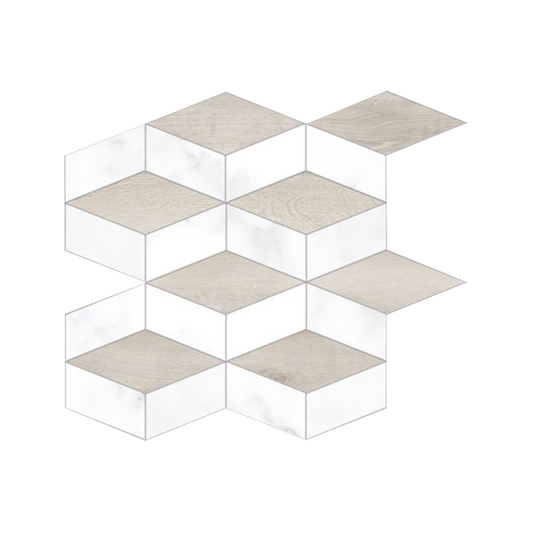 Shapes 13x14" - 8mm Matte Porcelain Boiserie Mesh Mosaic Tile