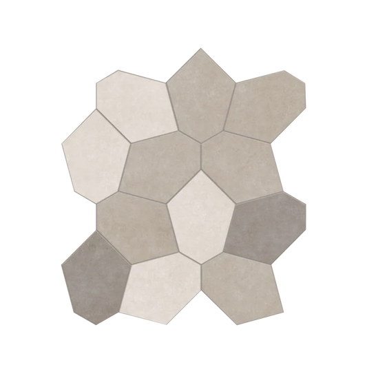 Shapes 13x15" - 8mm Matte Porcelain Path Mesh Mosaic Tile