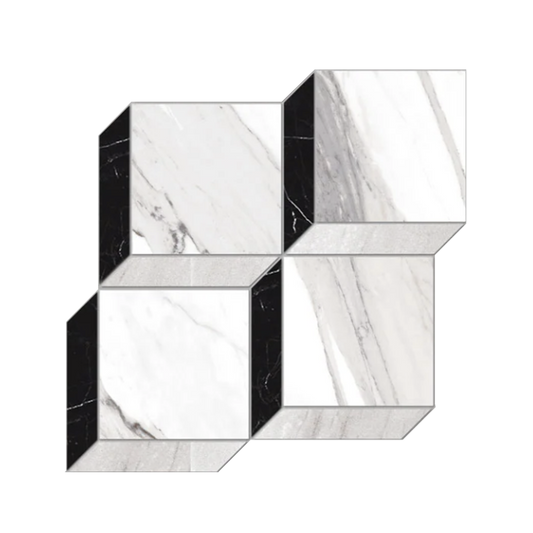 Shapes 15x15" - 8mm Matte Porcelain Palace Square Mesh Mosaic Tile