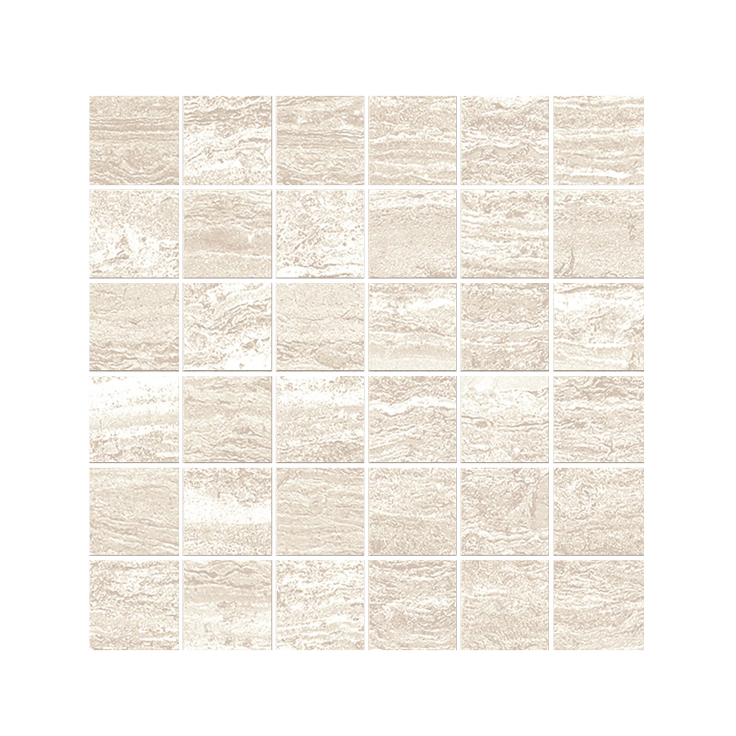 Stratos 12x12"- 8mm Porcelain Mosaic Wall Tile in Travertine Style