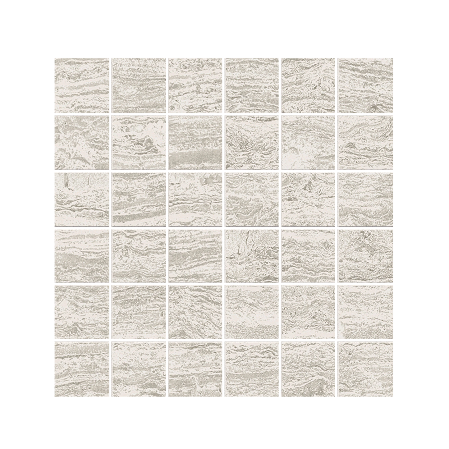 Stratos 12x12"- 8mm Porcelain Mosaic Wall Tile in Travertine Style