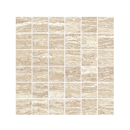Stratos 12x12"- 8mm Porcelain Mosaic Wall Tile in Travertine Style