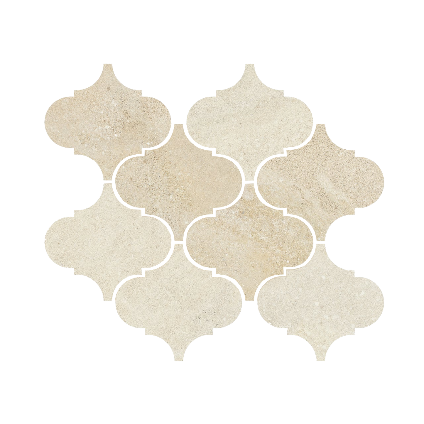 Tycoon 12x14.5" - 8mm Matte Porcelain Arabesque Mosaic Tile