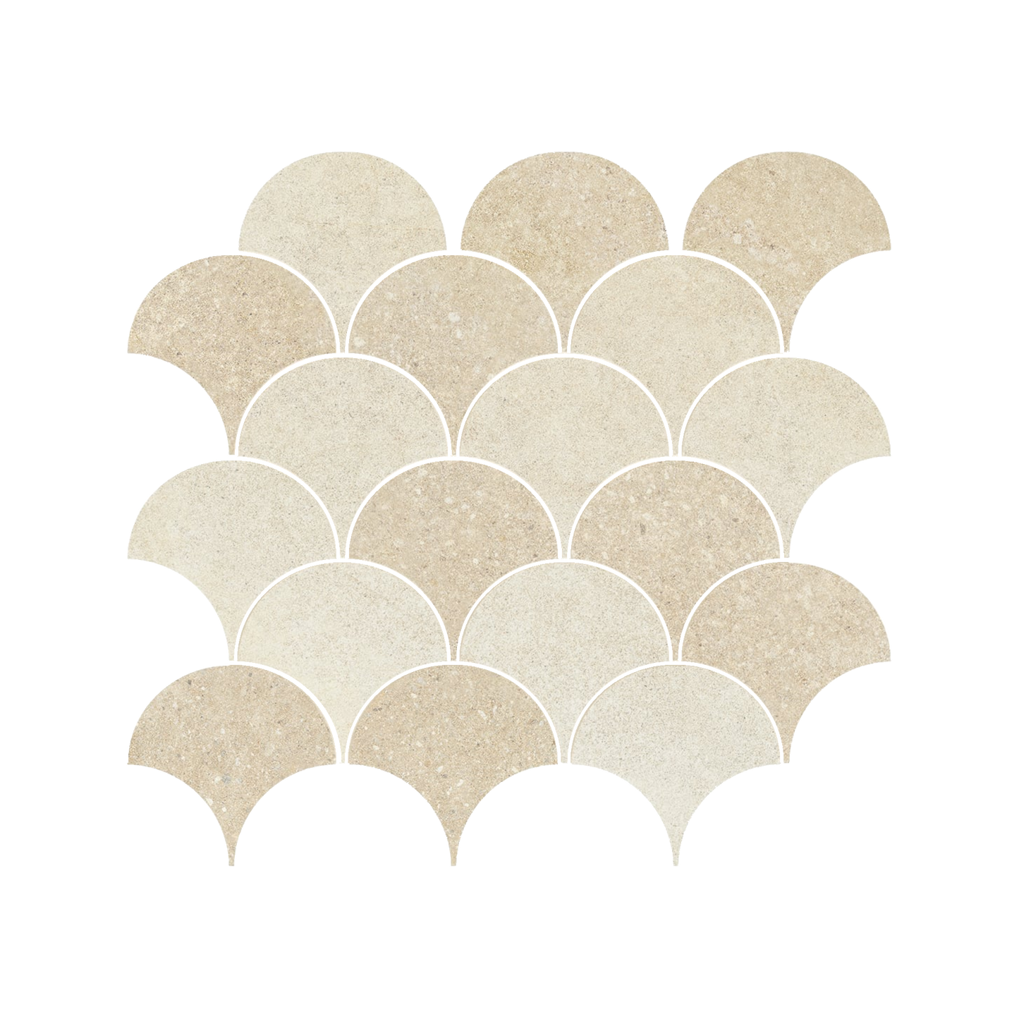 Tycoon 13.7x14.5" - 8mm Matte Porcelain Fish-Scale Mosaic Tile