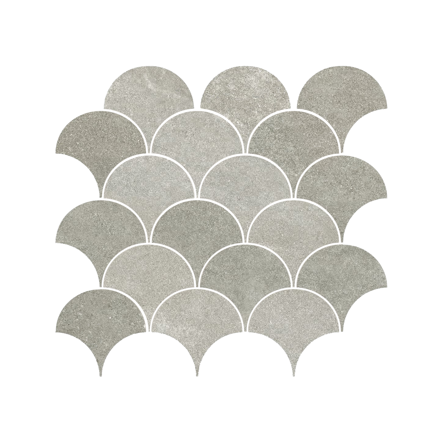 Tycoon 13.7x14.5" - 8mm Matte Porcelain Fish-Scale Mosaic Tile