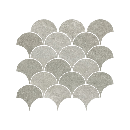 Tycoon 13.7x14.5" - 8mm Matte Porcelain Fish-Scale Mosaic Tile