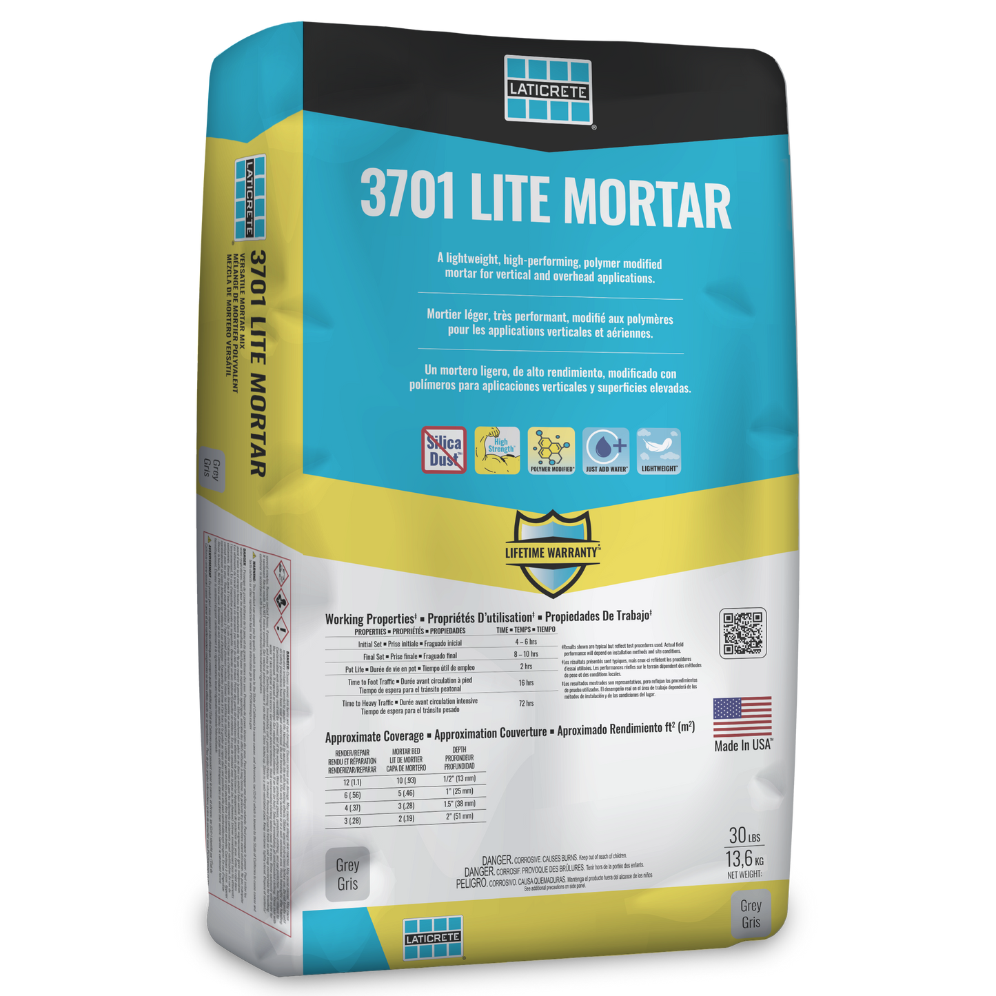 Laticrete 3701 Lite Mortar. 30 lbs. (13.6 kg.) bag. image 0