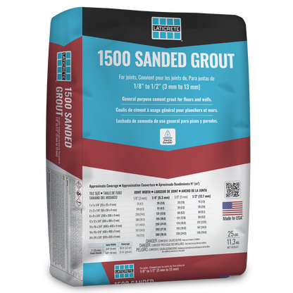 Laticrete - 1500 Sanded Grout (25lbs) - Durable Tile Grout