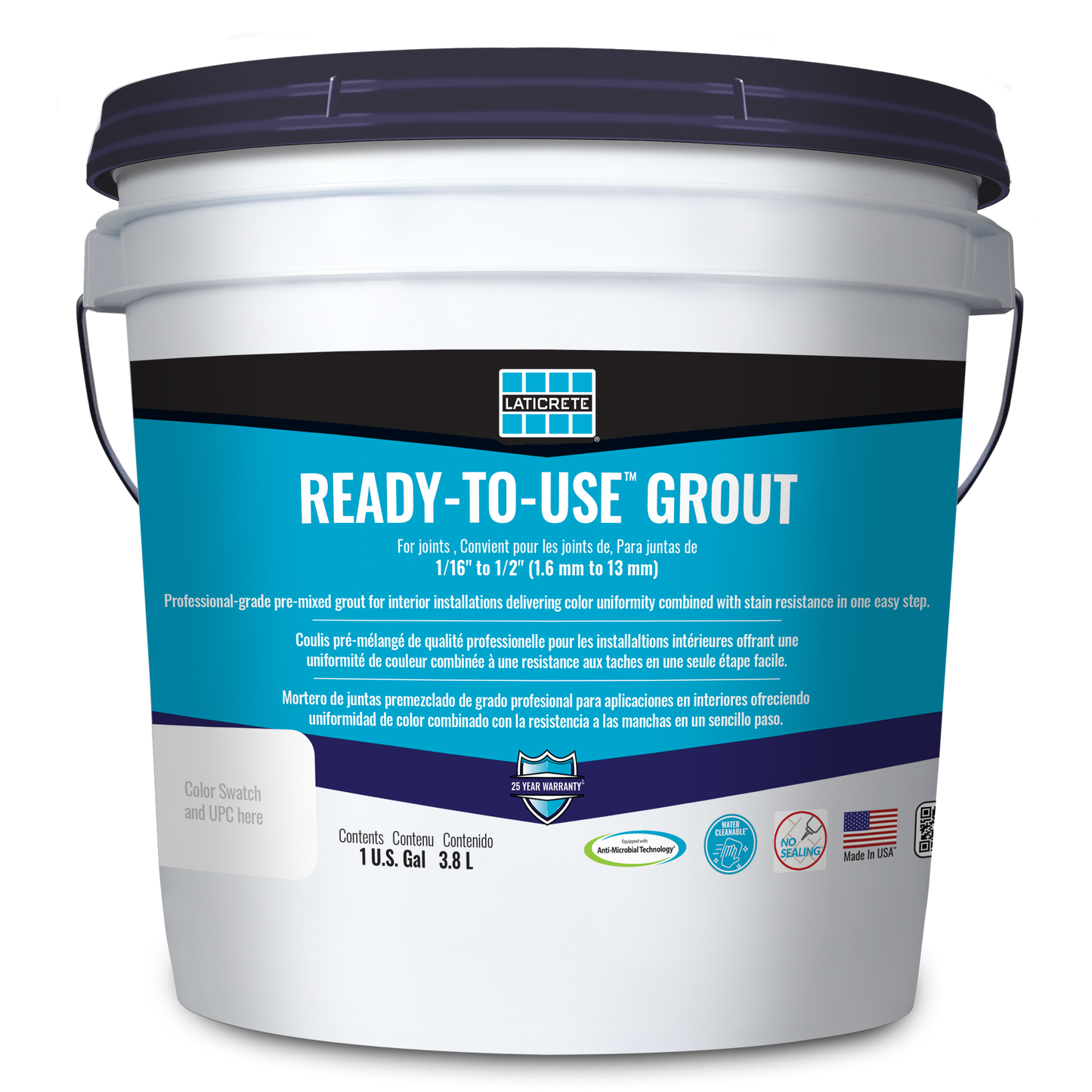 Laticrete - Ready To Use Grout - 1 Gallon Bucket of Pre-Mixed Grout (All Colors)