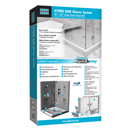 Hydro Ban Shower Pan Kit - Shower Waterproofing Solution (All Sizes)