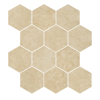 Luxury - 9x11" 8mm Marble-Look Porcelain 3" Hexagon Mosaic Tile