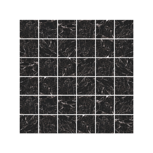 Marbles 12x12" - 8mm Marble-Look Porcelain Mosaic Tile Sheet (2" Squares)