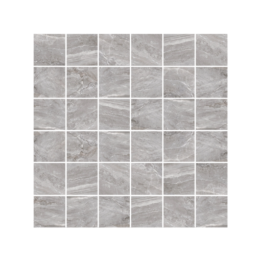 Marbles 12x12" - 8mm Marble-Look Porcelain Mosaic Tile Sheet (2" Squares)