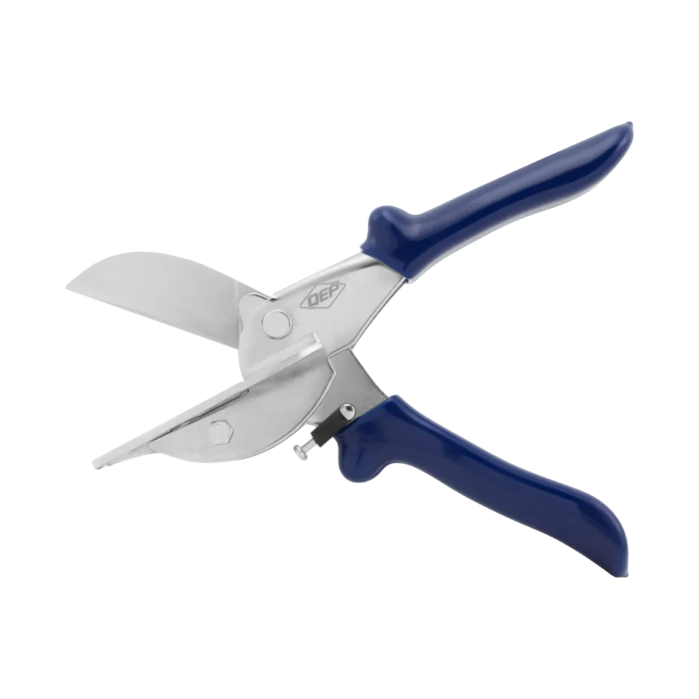 Multi-use trim hears with QEP logo and blue handles on transparent background