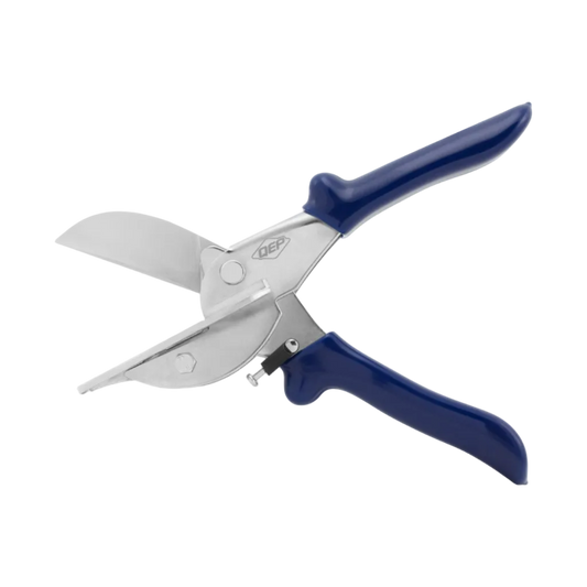 Multi-use trim hears with QEP logo and blue handles on transparent background