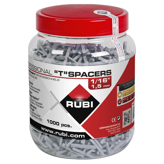 Rubi Tools T Spacer 1/16. 1000 Pcs Jar
