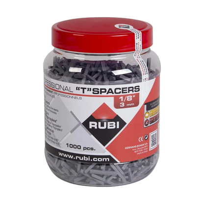 Rubi - Solid T Spacers 1/8" (1000 pcs.) - Tile Installation Accessories