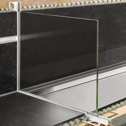 Schluter DECO-SG Decorative Trim Profile w/ Glass Support Channels