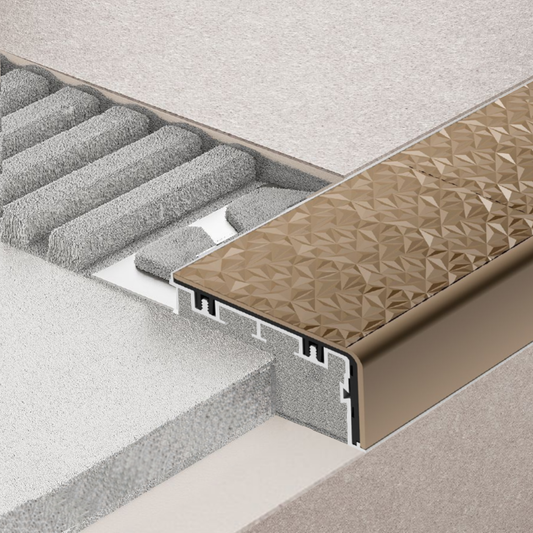 Schluter TREP-V 2-3/8" Wide (60mm) Anodized Aluminum Stair Profile