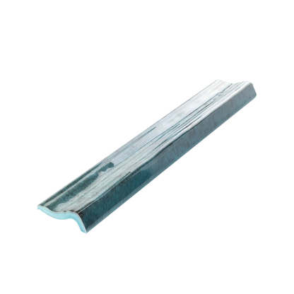 Alchimia 3x12" - 9mm Glossy Ceramic Chair Rail Trim Tile in Handmade Style