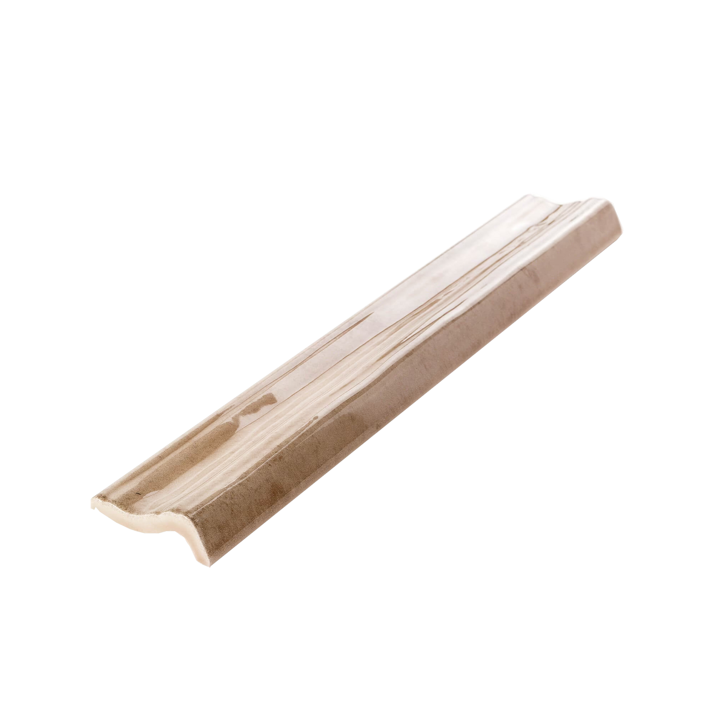 Alchimia 3x12" - 9mm Glossy Ceramic Chair Rail Trim Tile in Handmade Style